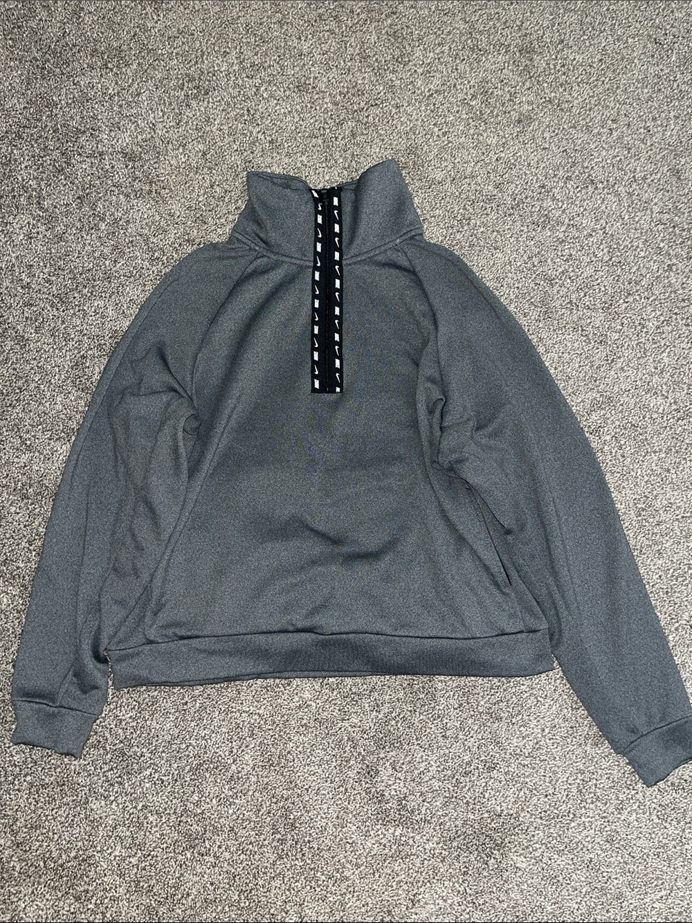 Nike Women's Dark Gray Half-Zip Pullover Hoodie